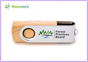 China Storage Logo Printing wooden pen drive , small 16gb usb 2.0 flash drive high speed on sale