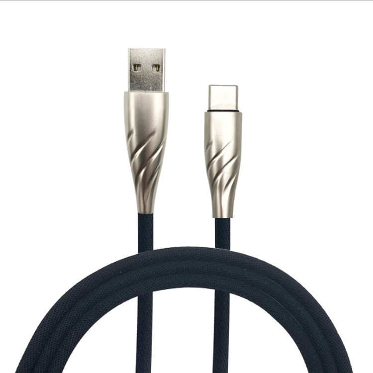 China USB2.0 Cell Phone Charging Cords Denim Metal 1m 3.1A on sale