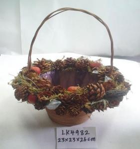 China Handmade basket,artificial crafts for holiday gifts ornaments and decoration,branches and bark and seeds made on sale