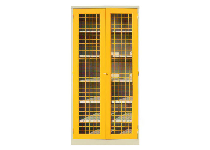 Cheap Easy Assemble Steel Foldable Storage Cabinets Hinge Nets Doors Yellow Color for sale