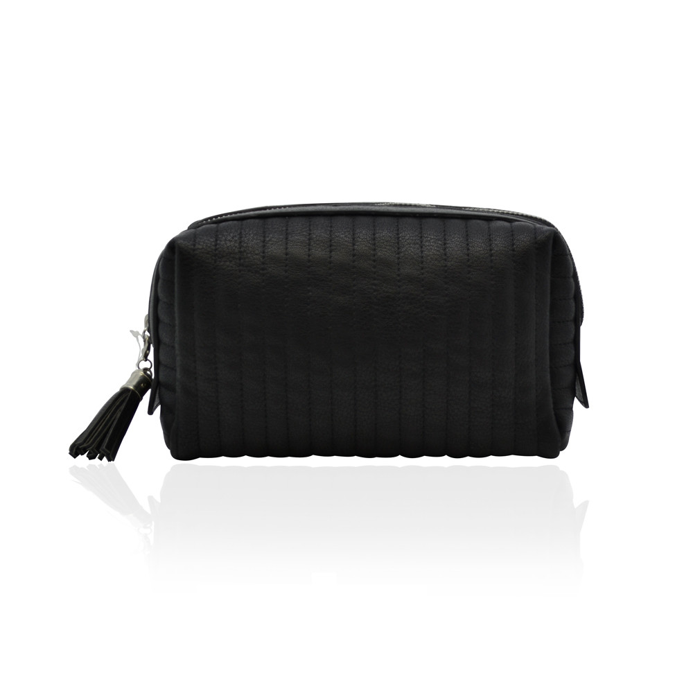 China ISO9001 Certified Faux Leather Cosmetic Makeup Bag With Tassel Puller on sale