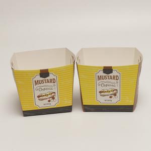 China Fried Chicken Disposable Kraft Paper Box , Square Fast Food Take Out Paper Box on sale