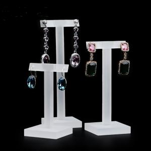China Matte Color Acrylic Earring Display Stands Plexiglass Exhibition Prop With Square Basement on sale