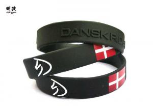 China 3D Embossed Embossed Silicone Bracelets , Engraved Rubber Bracelets Wristband on sale