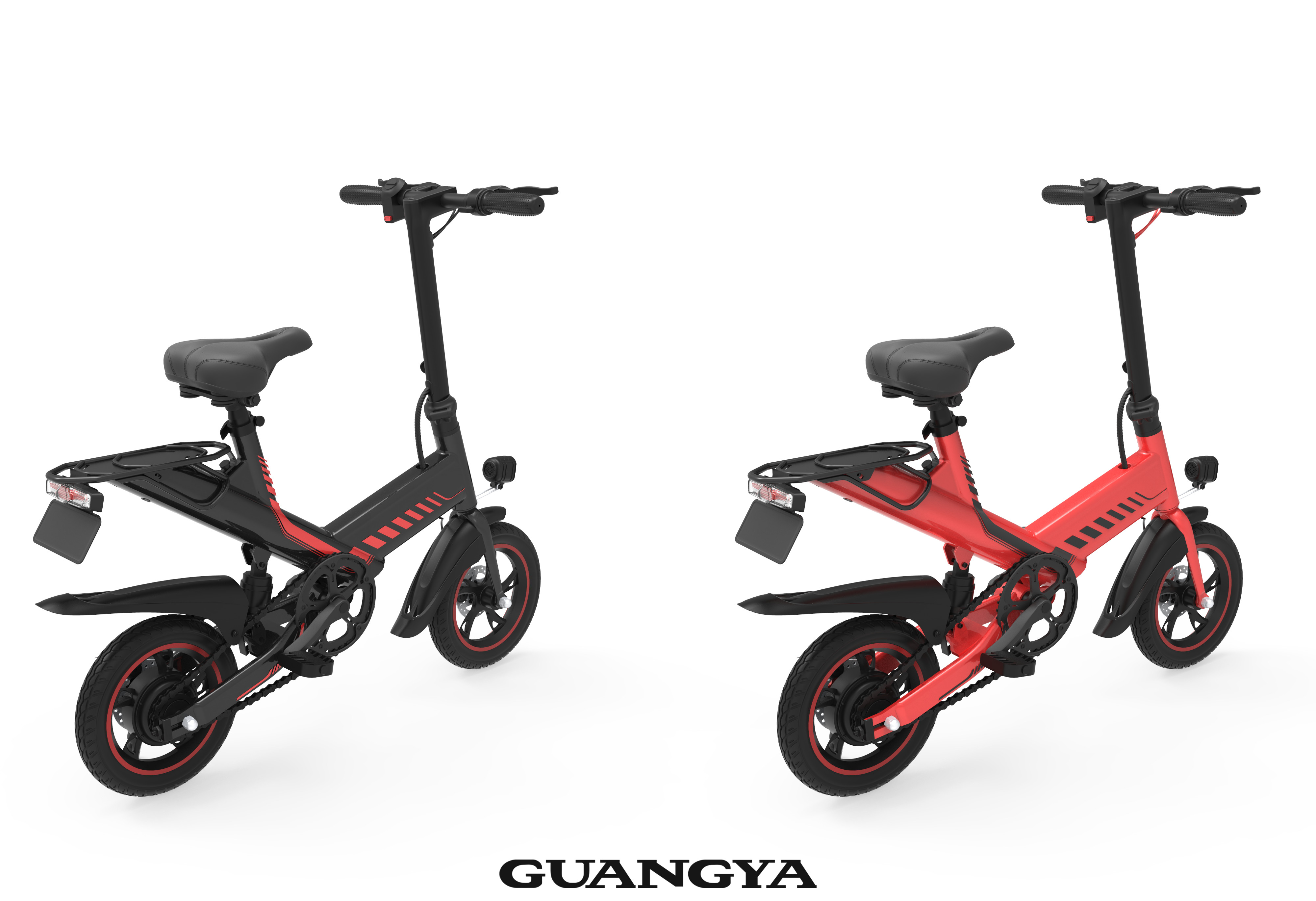 Cheap Portable Electric Bicycle Folding Road Bike 14 Inch Front / Rear Double Disc Brake for sale