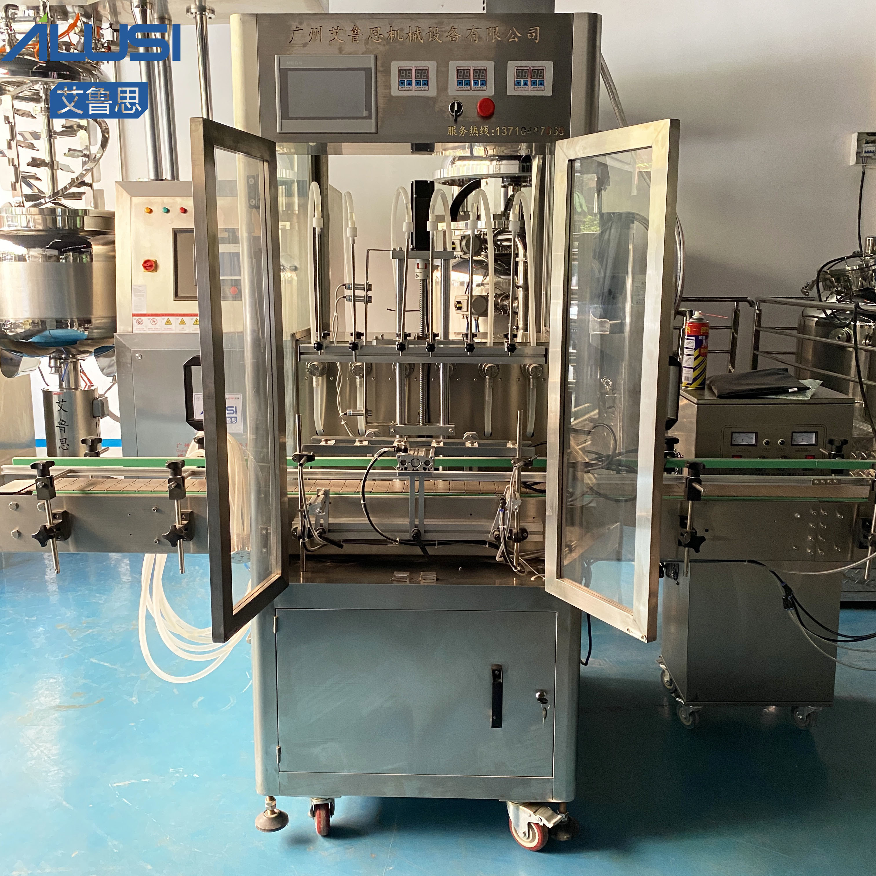 6 Head Bottle Liquid Filling Machine Water Juice Sauce Honey Filling And Capping Machine
