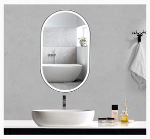 Best Factory direct bathroom mirror light oval waterproof and haze-proof light luxury hotel toilet glass mirror lamp wholesale