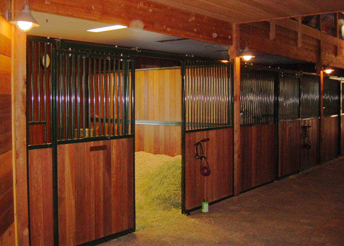 China Front Panel Wooden European Horse Stalls Bamboo Material For High Safety on sale