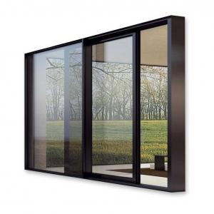 China Residential Exterior Insulated Aluminum Sliding Glass Door Matt Black on sale