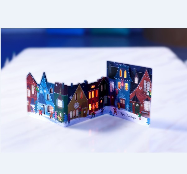China 3D Voice Recording Christmas Cards CMYK Printing Open Autoplay on sale