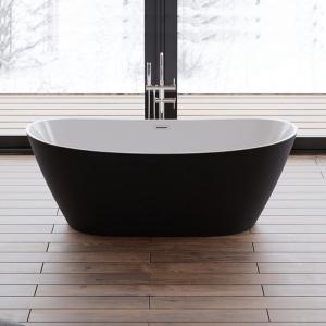 China Acrylic Free Standing Tub With Center Drain Faucet Oval Shape Soaking Bath on sale