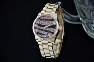 China Diamond Zebra Strip Metal Wrist Watch , Fashion Men Wrist Watches on sale
