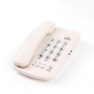 China Battery Free Basic Desk Phone ODM Black White Key Fixed Corded Phone on sale