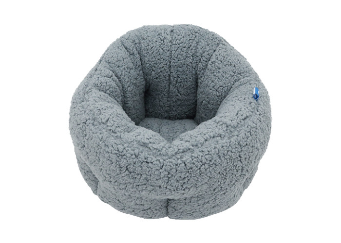 China Grey Round Fluffy Calming Plush Calming Dog Bed Xl  Small For Crate 19.6 Inch on sale