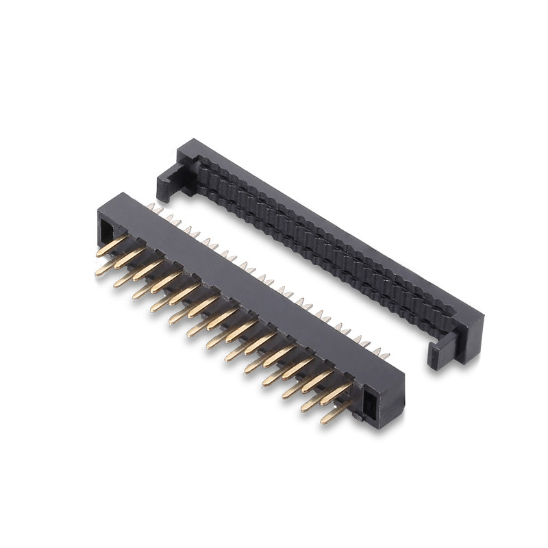 Two-piece suit 1.27mm pitch 20 to 80 pin IDC connectors for flat cable LED modules black IDC connectors manufactrure