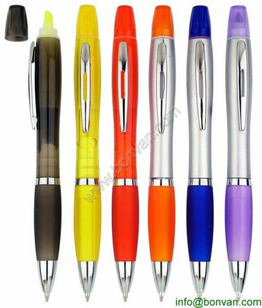 Cheap gift pen,highlighter ball pen, highlighter marker with ball pen for sale