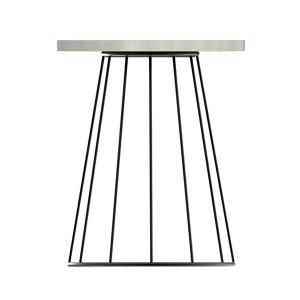 Round  Light grey Concrete Desk Metal Legs for coffee 50cm × 70cm