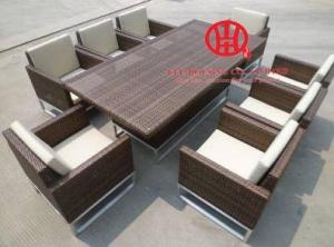 China Fashion Rattan Table Dining Set, high quality rattan dining pool table on sale