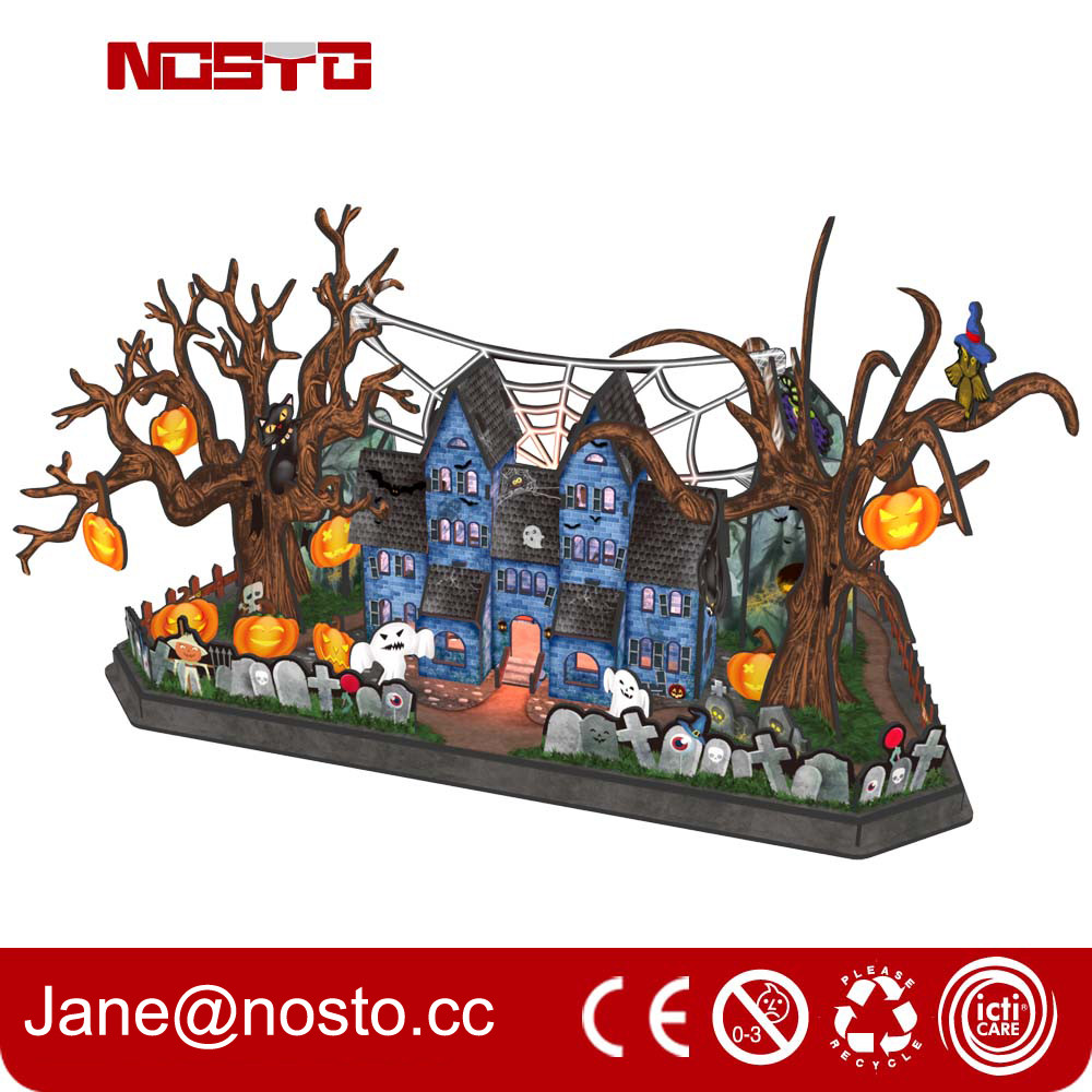 China 3d Halloween Wall Decor, 3D Paper Wall Art, Halloween Decor 3D puzzle Castle on sale
