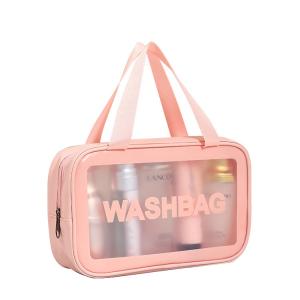 Best Travel Waterproof Beach Transparent Cosmetic Pouch 3pcs Clear PVC Makeup Bag wholesale