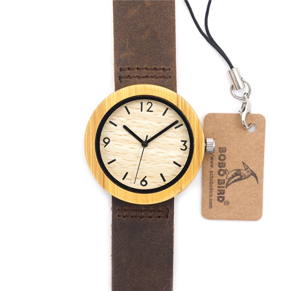 China New arrival ladies leather band watch with wooden case hot sale in Europe and USA on sale
