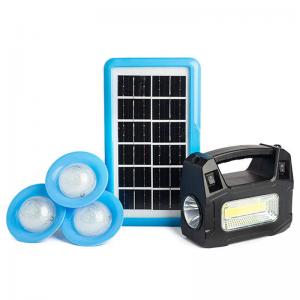 China Portable Mobile Solar Lighting System With 3 LED Bulbs Emergency Solar Light Kit on sale