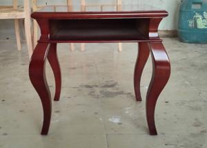 Best Simple Hotel Bedside Table Plywood Table Top Bent Solid Wood Legs wholesale