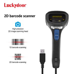 China Handheld 2D Barcode Scanner Wired Gun USB 1D QR Code Reader With Stand on sale