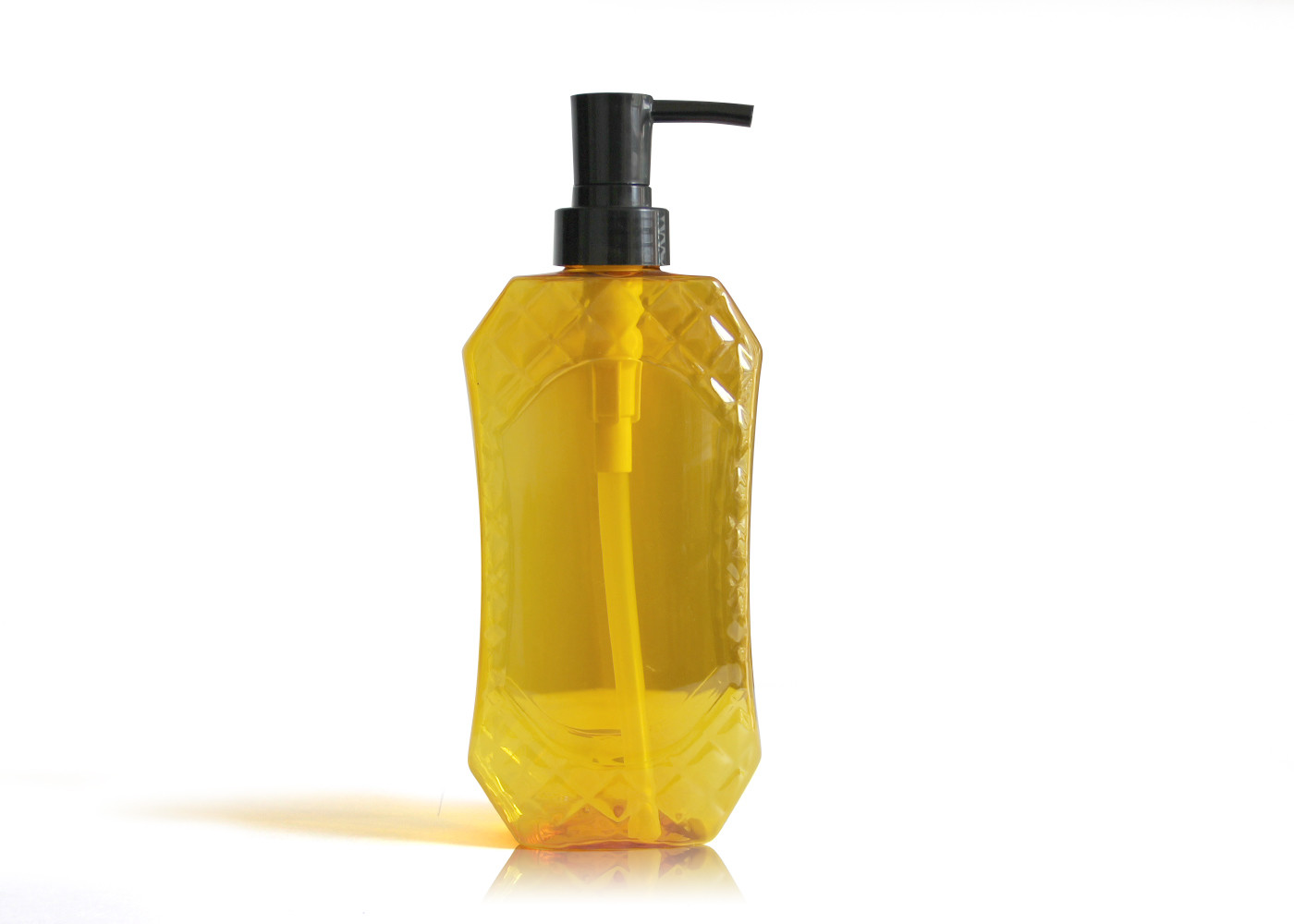 Best Tranlucent Yellow Flat PET Cosmetic Bottles Pattern Silkscreen Printing Surface Handling wholesale