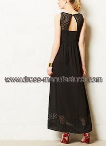 China Black Elegant  Lace Chiffon  Long Dress  for Women on sale