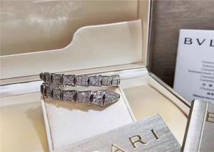 Best Glamorous 18K Gold Diamond Jewelry , Full Pave Diamond  Snake Bracelet wholesale
