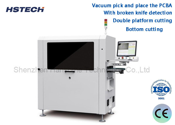 China Double Platform Cutting With Broken Knife Detection Inline PCBA Router Machine on sale
