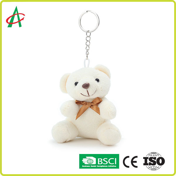 Best 10cm Adorable White Bear Stuffed Animal With Butterfly Tie wholesale