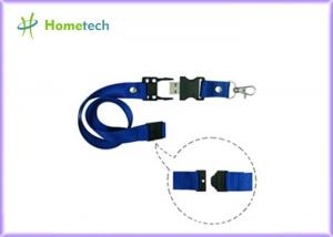 China 8gb / 16gb Blue Lanyard USB Flash Drives High Capacity for the teaching staff or student  of a school on sale