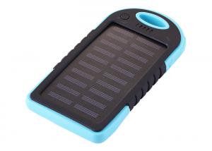 China Blue Waterproof Solar Charger For Android Phone 4000mAh With 5pcs Led Light on sale