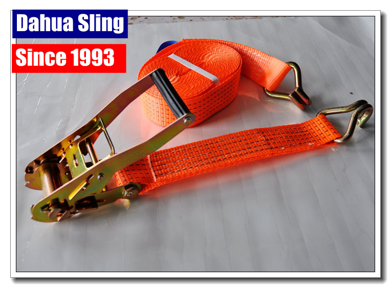China Retractable Flatbed Ratchet Straps , 27ft Length Pull Down Ratchet Straps on sale
