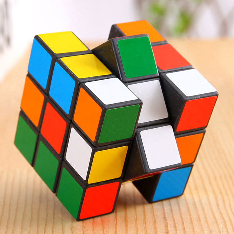 China Promotional children's toys 3 x 3 x 3 Rubik's Cube Black + Multi-Colored Speed Cube Puzzle Magic Cube 3-layers fancy Toy on sale