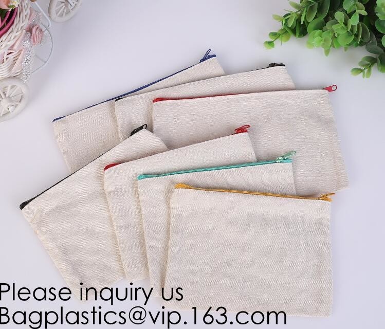 China Office Stationery custom logo printed plain Cotton Canvas pencil case bag with zipper,stationery bag paper holder file h on sale