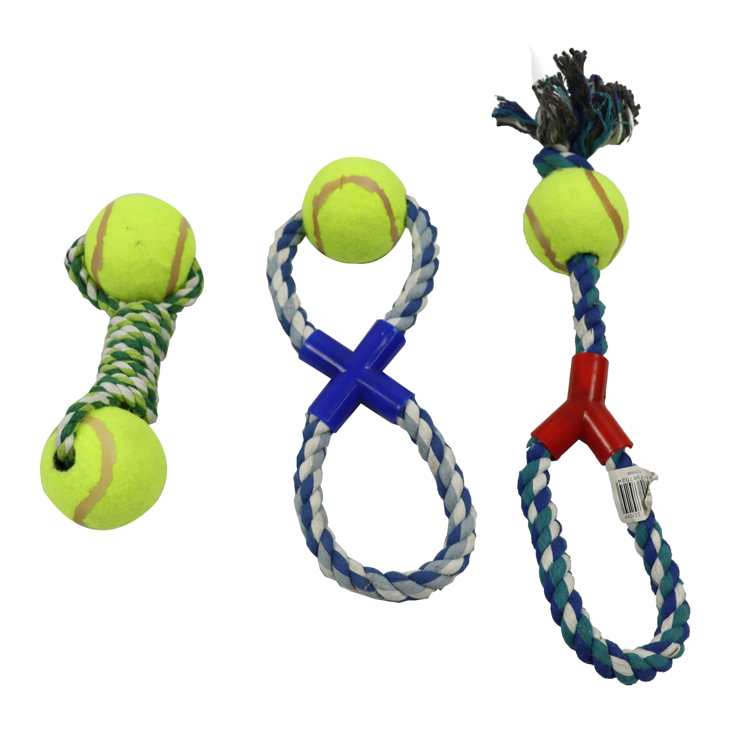 China 4 Inch Rope Tennis Ball Dog Toy Diy Chew Durable Pet Toys For Cats Interactive 30x20cm on sale