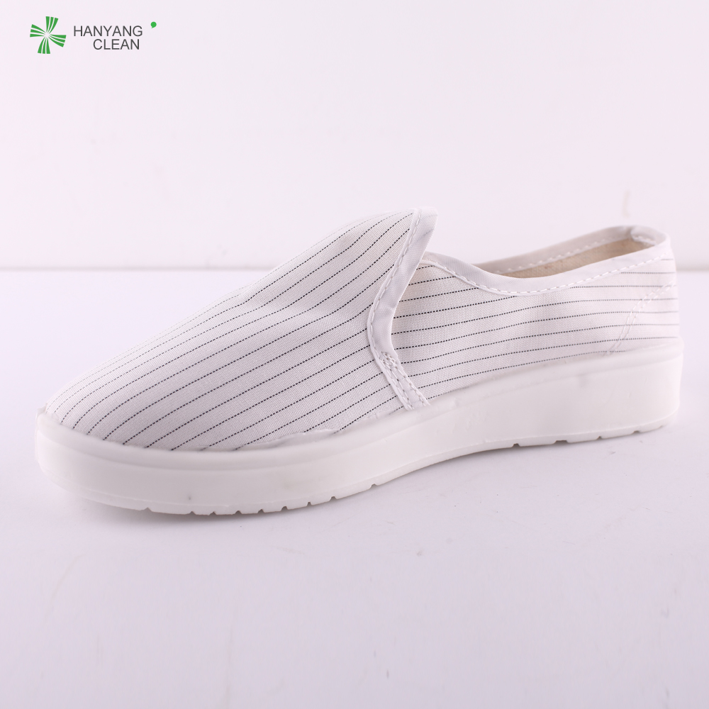 PU Canvas Blue Cleanroom Footwear Shoes With Anti Static Textile Lining