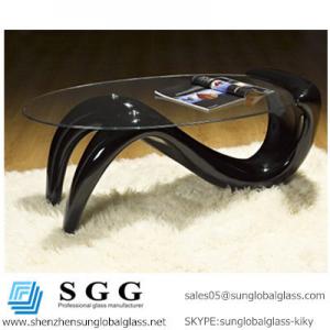 China Excellence quality oval glass coffee tables top on sale