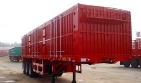 China Red 3 Axles Heavy Duty Semi Trailers Steel Box Van Trailer 40 Ton Max Payload Heavy Duty Semi Trailers on sale