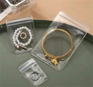 China Gift Clear PVC Packaging Bag For Business With Zipper Self Sealing Zip Lock Ring Earrings on sale