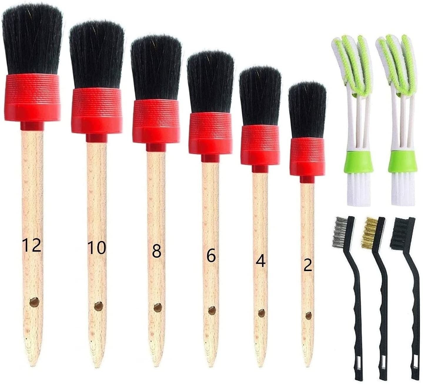 China Factory 11 Pieces Auto Detailing Brush Set Car Care Cleaning Brush Set on sale