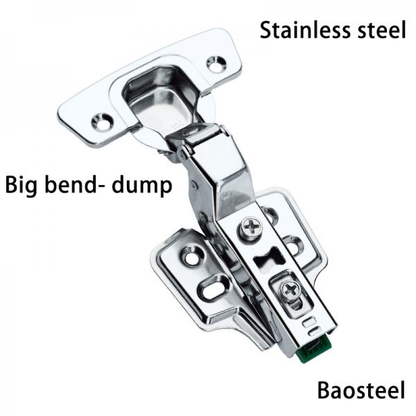Frameless Hydraulic Concealed Hinges Stainless Steel Adjustable