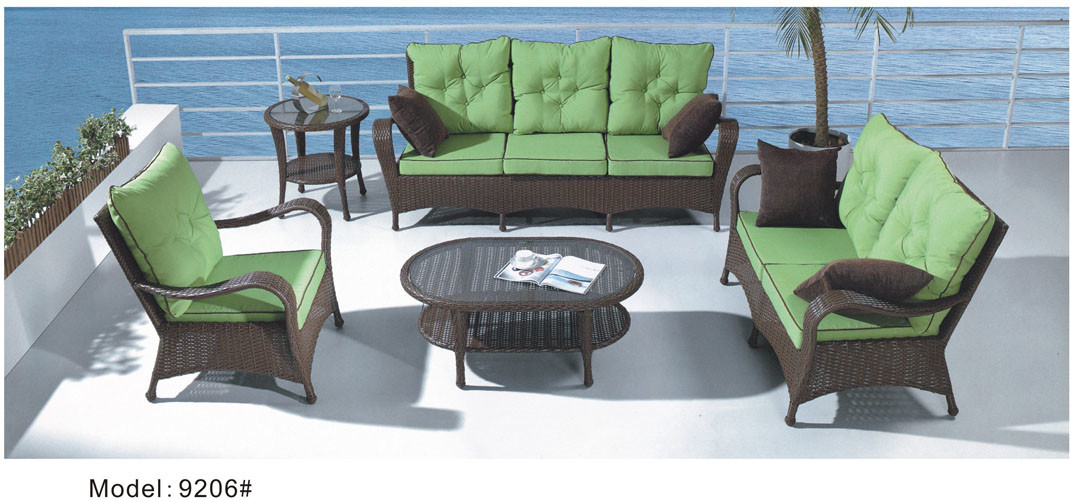 China 5-piece patio Resin Wicker Contemporary Deep Seat Sofa with Cushion -9206 on sale