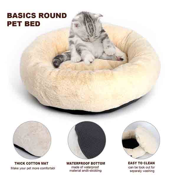 31.5" Pet Plush Toy , Round CPSIA Soft Fluffy Dog Beds