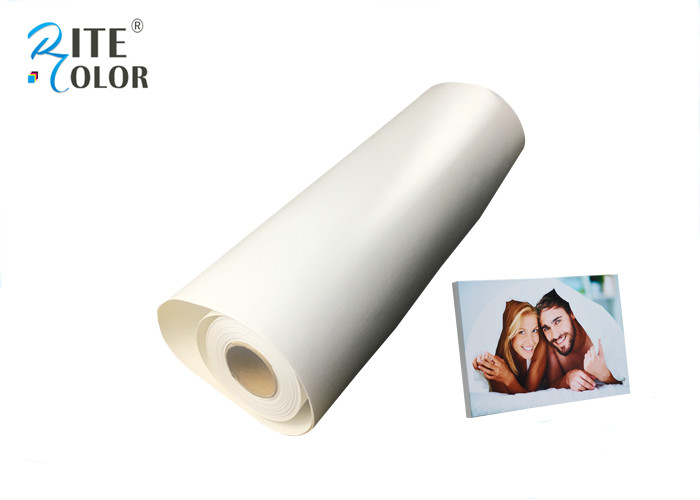 Cheap 320gsm Digital Printing Inkjet Cotton Canvas Roll , Large Format Printer Canvas for sale