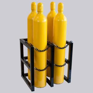 China Metal Fab Steel Gas Cylinder Rack Black Painting Cylinder Bottle Rack on sale