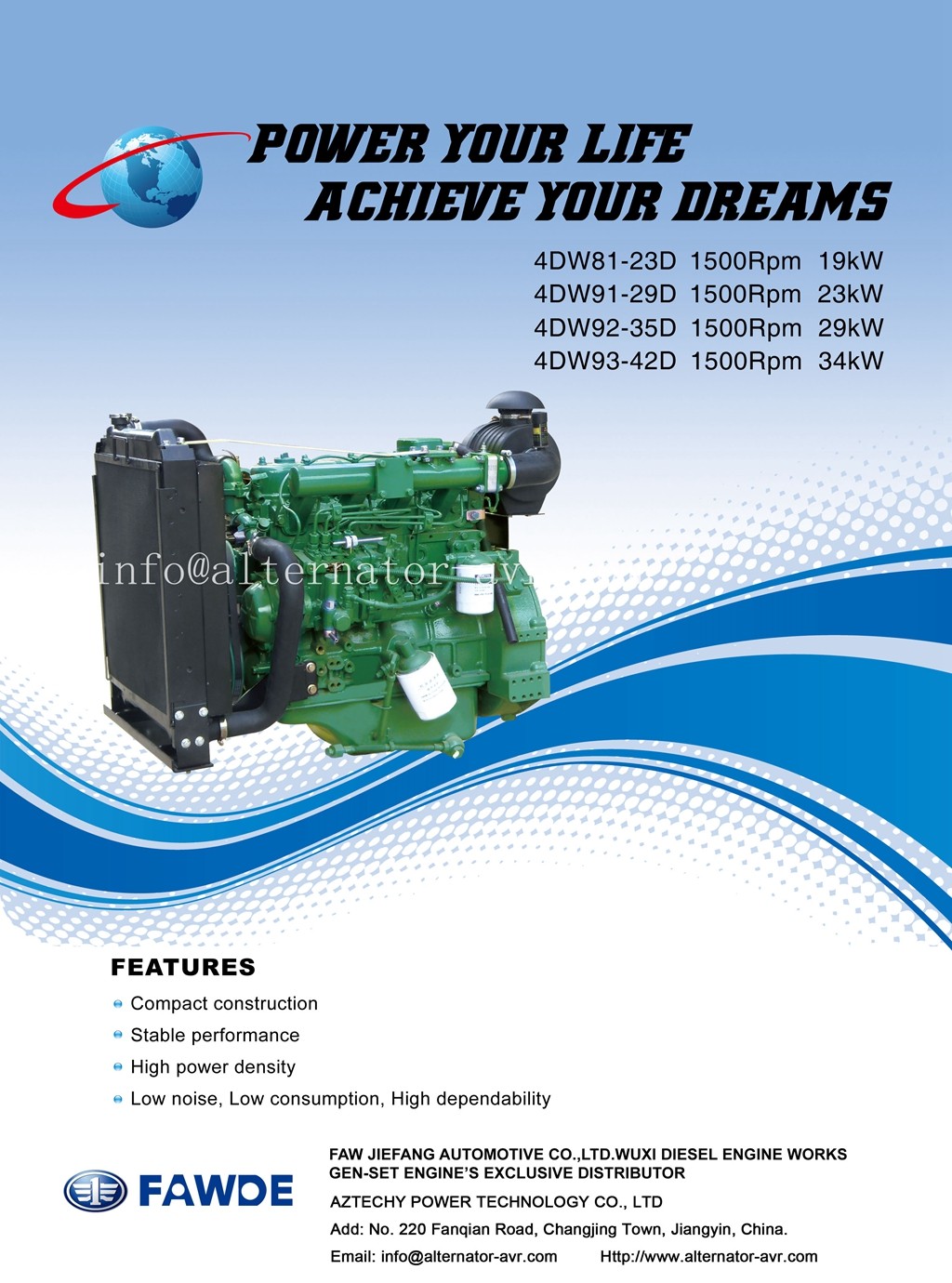 Best 17KW-34KW 4DW Series of FAW Diesel Engine wholesale